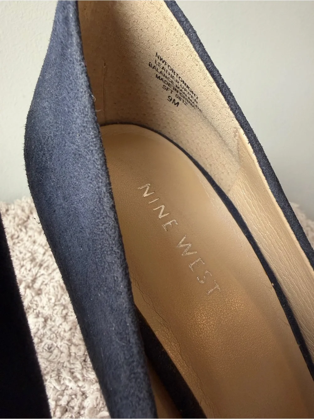 Nine West Navy Suede Platform Pumps with Stiletto Heel